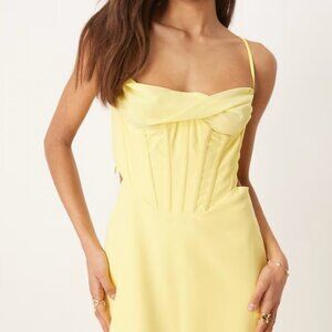 NWT Bardot Martini Midi Dress In Limoncello